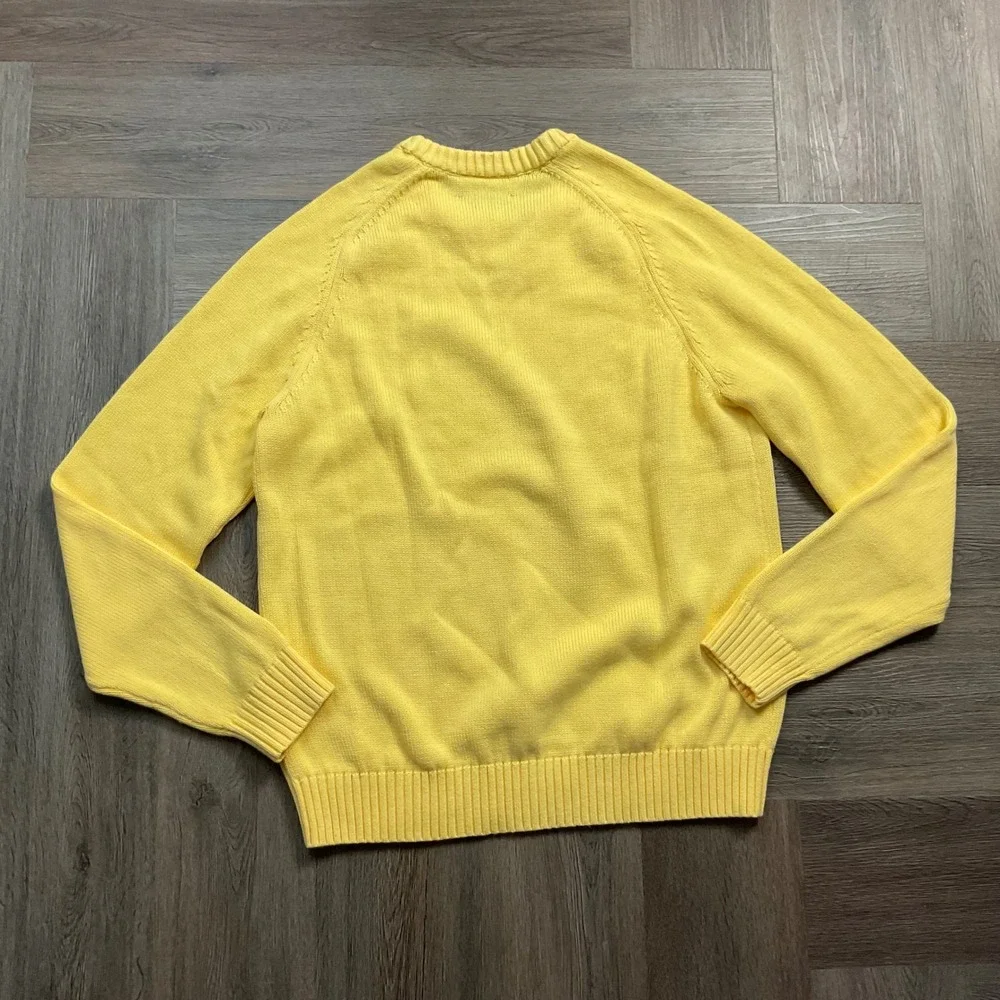 Lands End Drifter 100% Cotton Crewneck Raglan Sweater Mens Medium 38-40‎ Yellow